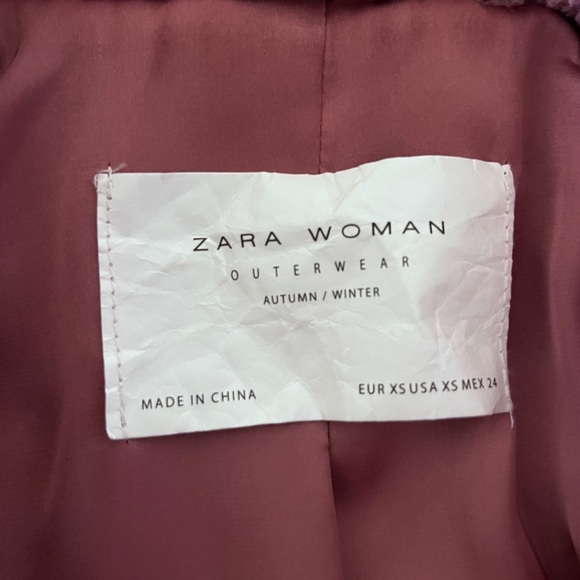 Zara Short Pink Teddy Jacket Coat - Picture 4 of 5